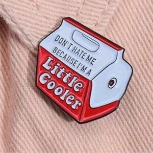 Red and White Little Cooler Enamel Pin